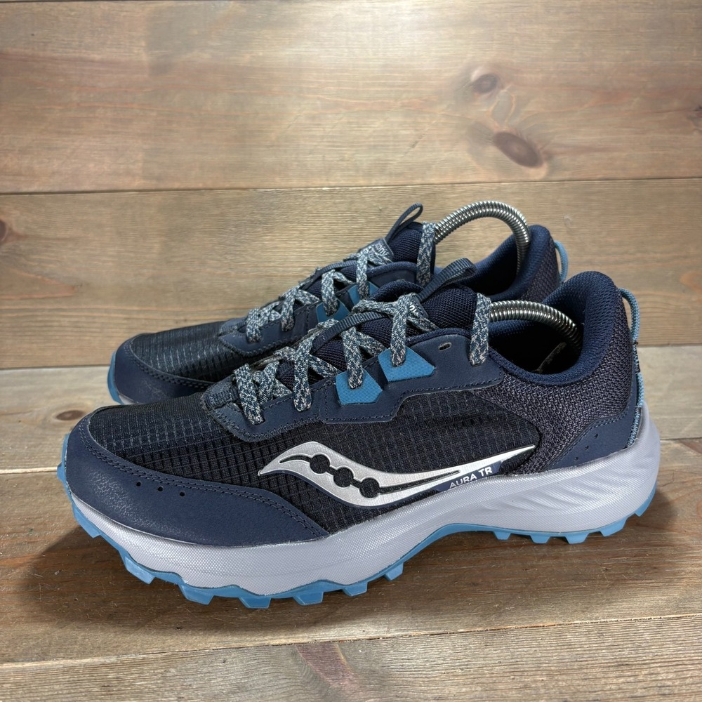 Saucony Aura TR Womens size 9.5 shoes Blue Mesh Trail Running sneakers